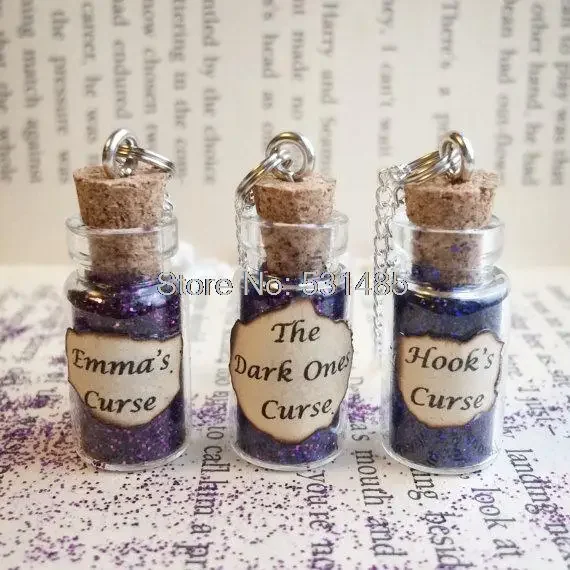 12pcs/lot The Dark Ones' Curse Hook's Emma's Bottle Necklace Pendant Inspired By Once Upon A Time