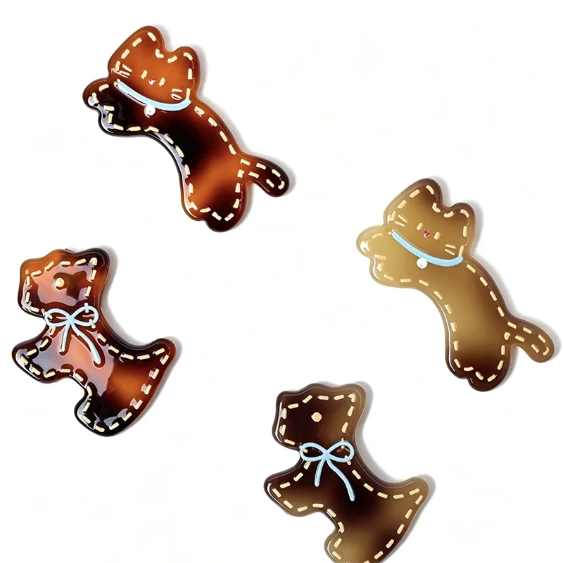 Wholesale 40pcs/lot color pattern print animals cartoon cats dos shape acrylic cabochon diy jewelry garment hair accessory