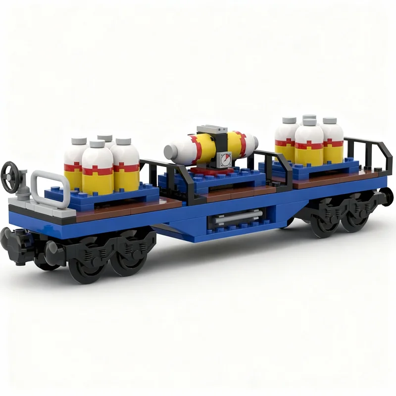 139pcs MOC Shell Blue Carriage Train Railway Building Blocks Diy Assembly Model Edition Collectible XL Toy Gift For Collectors