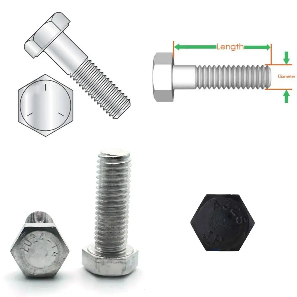 

Оцинкованные шестигранные болты 5 с частичной резьбой, 3/8-16 x 4 1/4 дюйма, упаковка 50 шт., резьба UNC, прочные крепежные детали