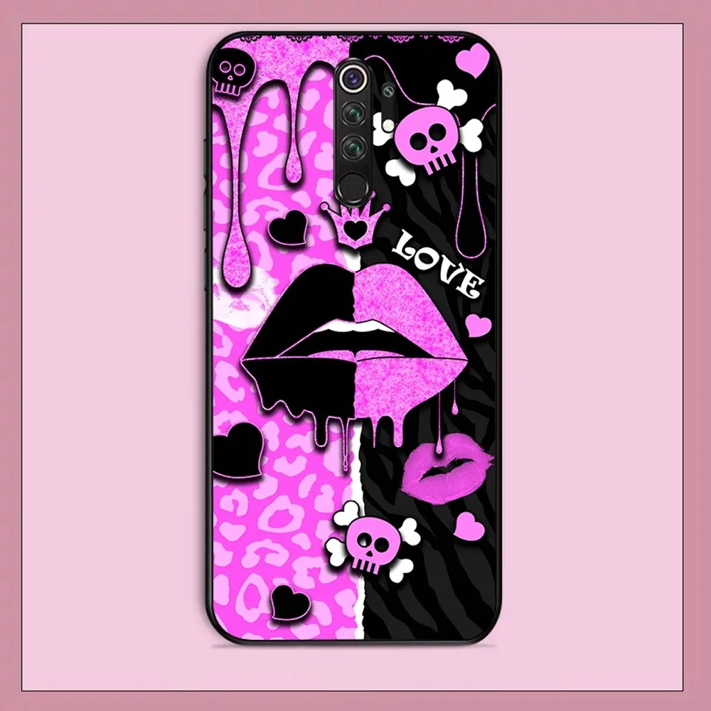 Gothic Style Lip Phone Case For Redmi Note 4 X 5 A 6 7 8 Pro T 9 Pro 9S 10 Pro 11 Pro 11S 11Epro PocoM3pro