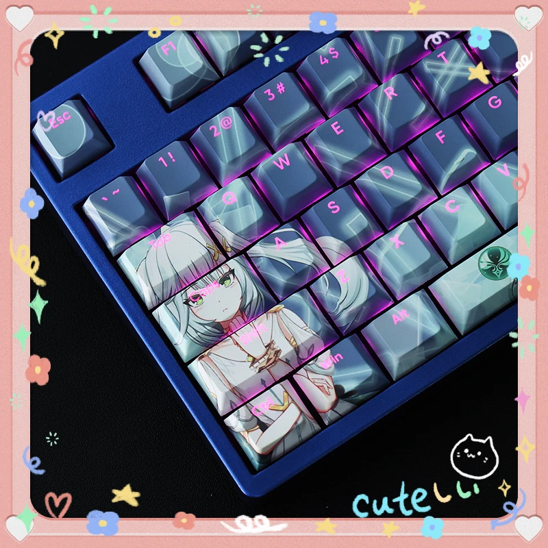 

108 клавиш Genshin Impact Faruzan Keycaps Games Anime Keycap OEM профиль PBT краска сублимационная механическая клавиатура для MX Switch