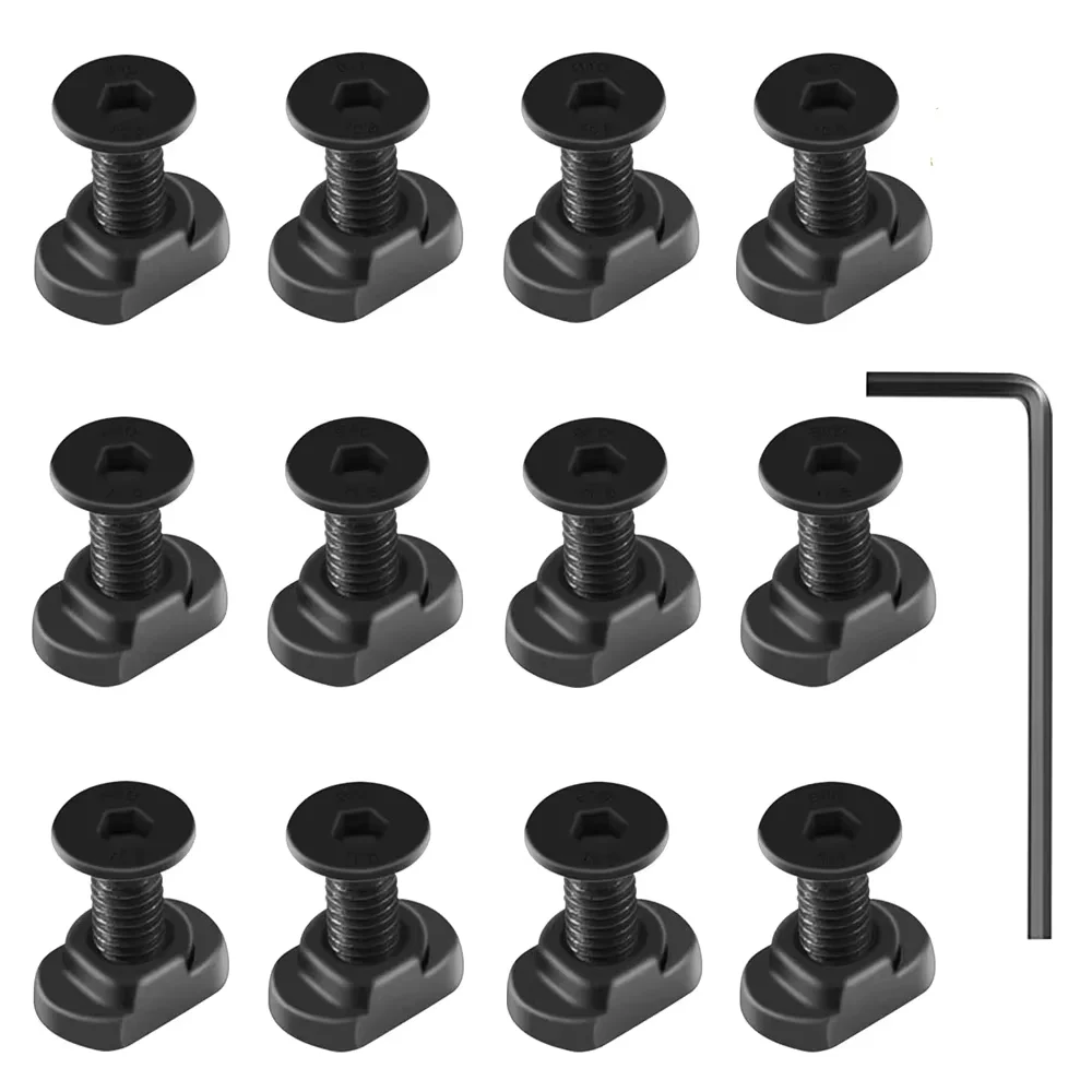 10Pcs M-LOK Screw and Nut Replacement Rails T-Nut Screw Replacement Set for MLOK Handguard Rail Sections Camping Gun Accessories