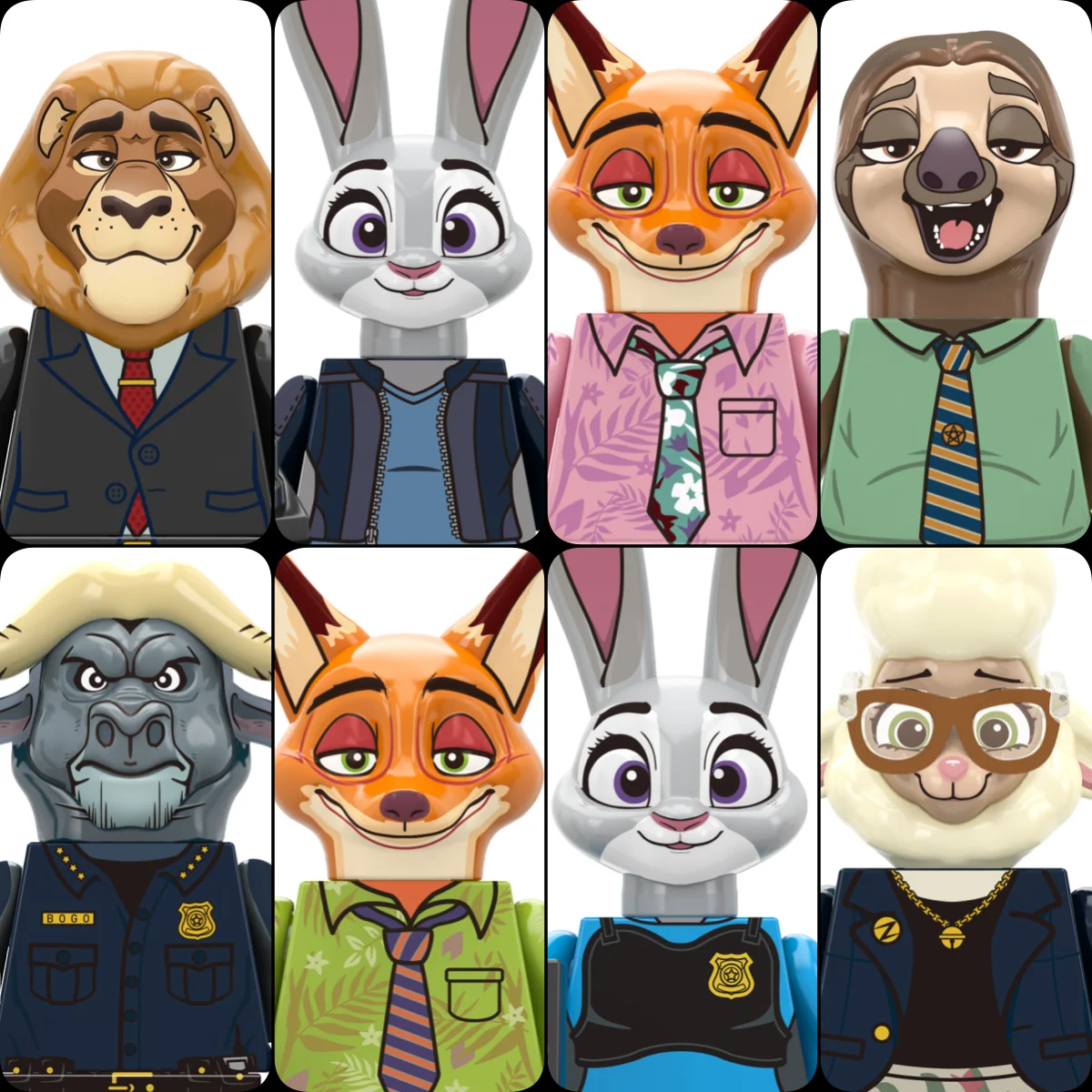 

Disney movie Zootopia toy building blocks Nick Judy Dawn Bellwether Flash children's mini brick toys holiday party gifts