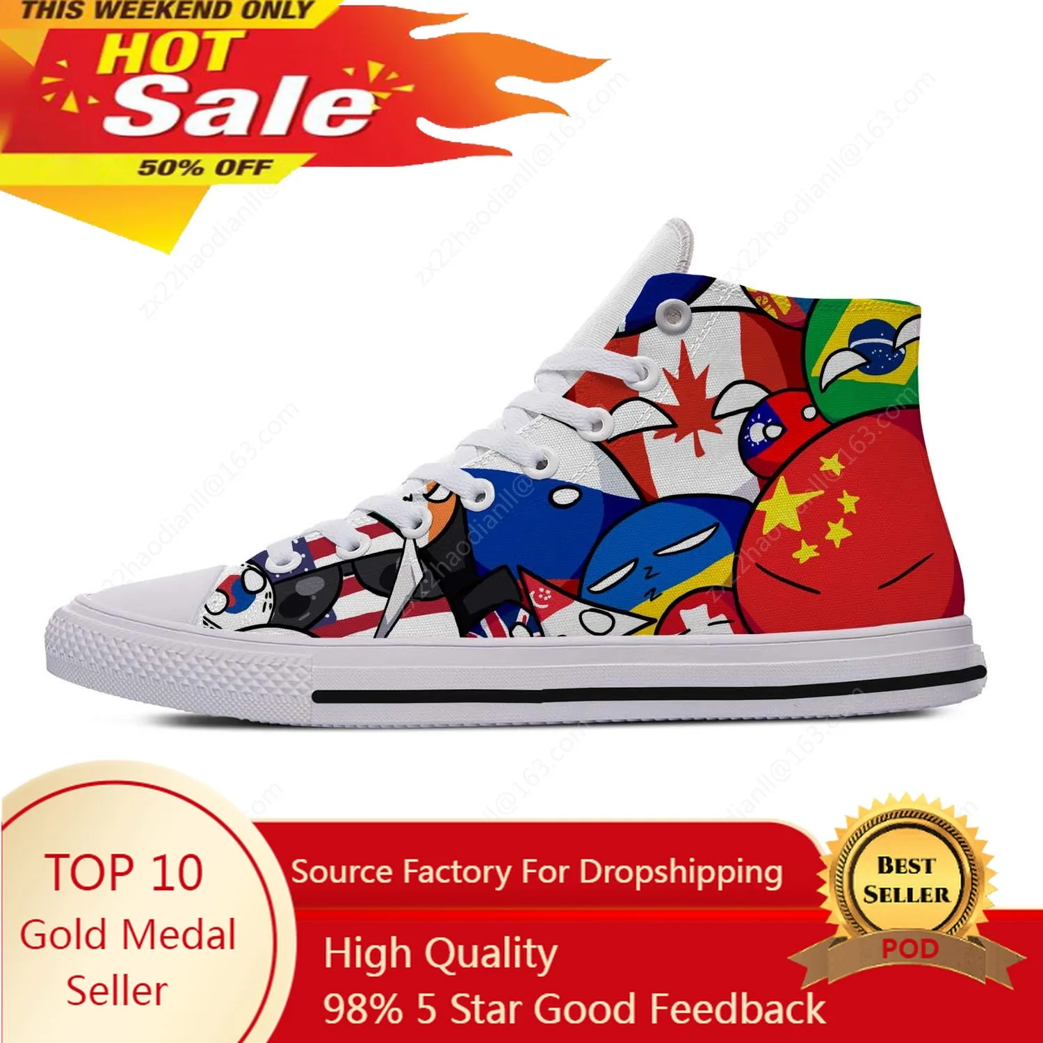 

Countryballs Polandball High Top Sneakers Men Women Teenager Fashion Casual Shoes Canvas Running Shoes 3D Print Lightweight shoe