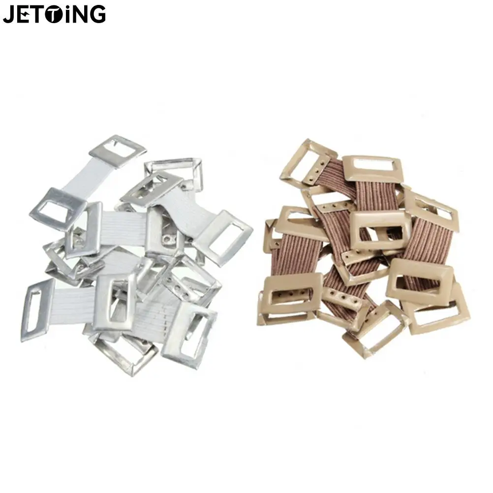 10pcs Replacement Elastic Bandage Wrap Stretch Metal Clips Fixation Clamps Hooks First Aid Kit For Sport White Coffee Colors