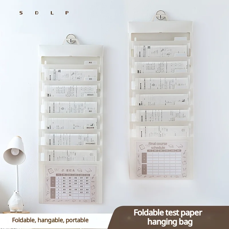1 pçs pendurado pasta de órgão a4 saco de arquivo multi-camada estudante multi-função dobrável portátil pasta teste ferramenta de classificação de papel
