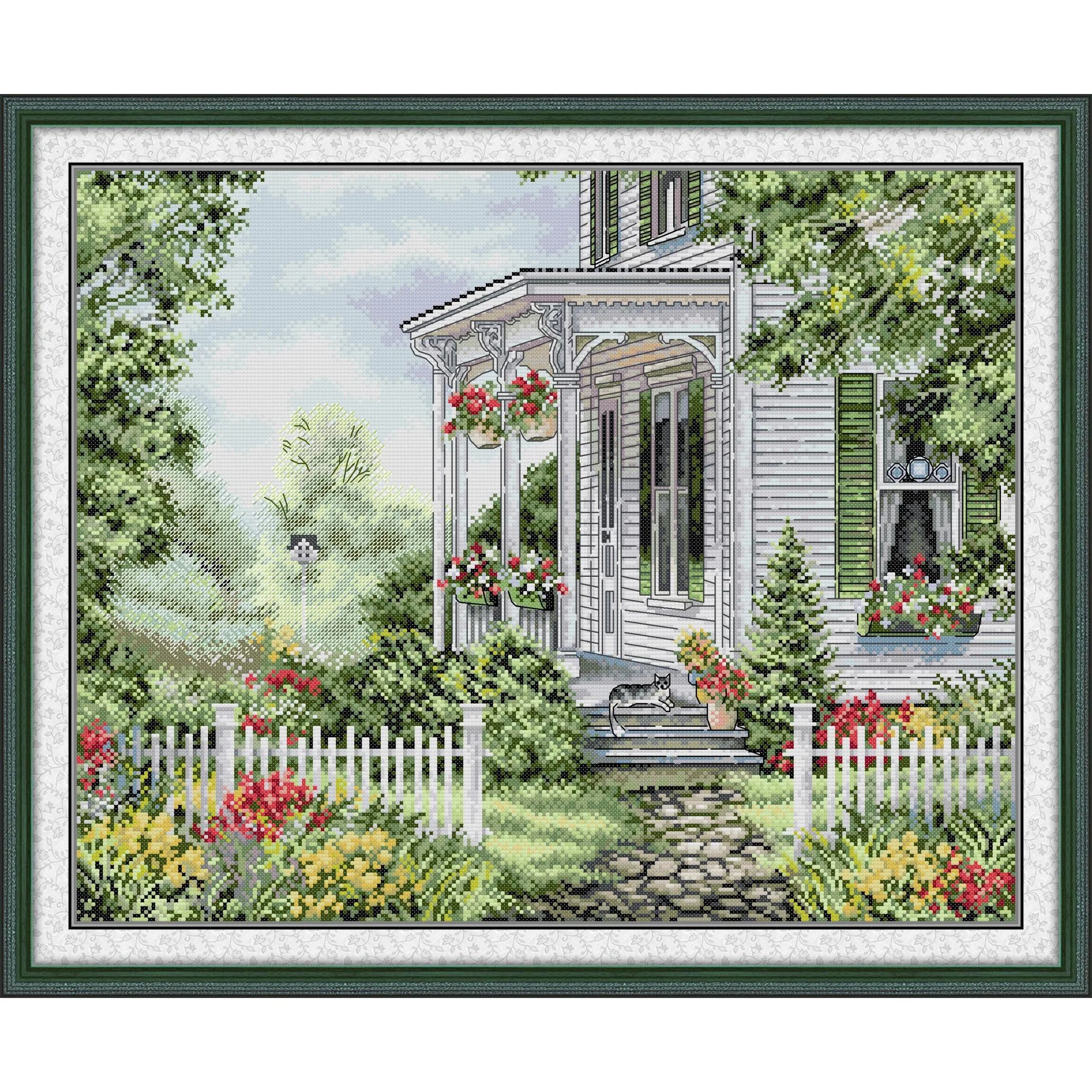 

Soulgift News Набор для вышивки крестом с предварительной печатью, штампованная ткань Аида с нитками DMC, набор для вышивания - Sweet Home