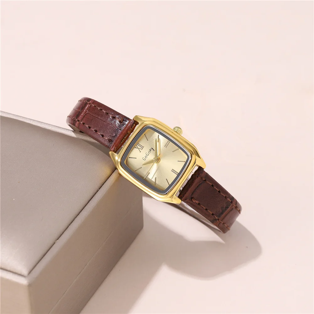 fashion pu leather quartz women ladies casual watch