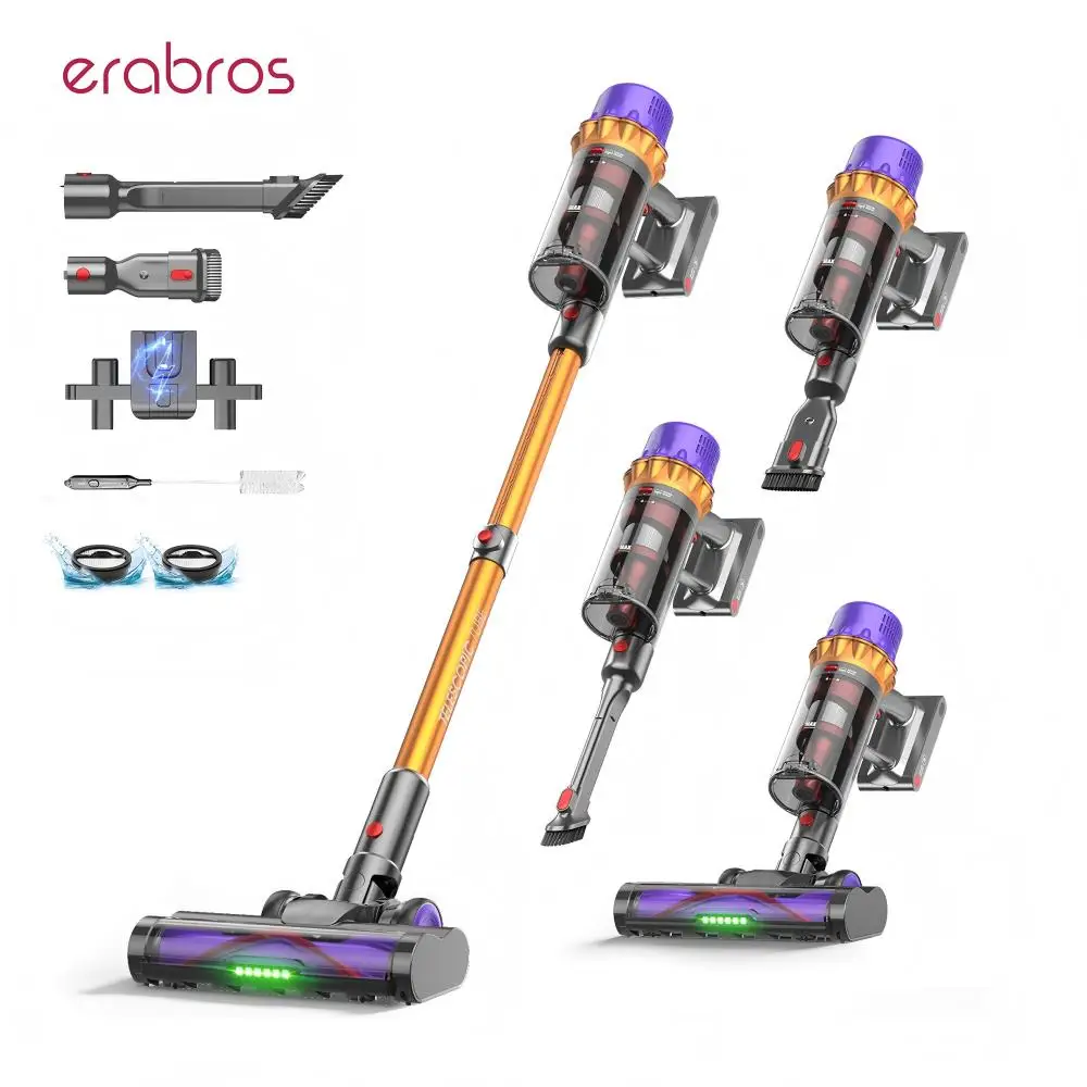 Erabros EV5 70KPA Ultra-sterke draadloze stofzuiger 550W 80 minuten gebruiksduur Draadloze stofzuiger met 4 modi en slim display