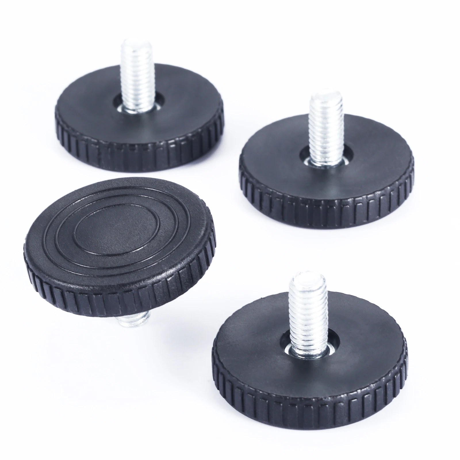 4pcs Adjustable Furniture Feet Round Base Leveler M8*18*40/50mm Thread Screw Balance Table Pad Chair Leg Floor Protect Anti-slip