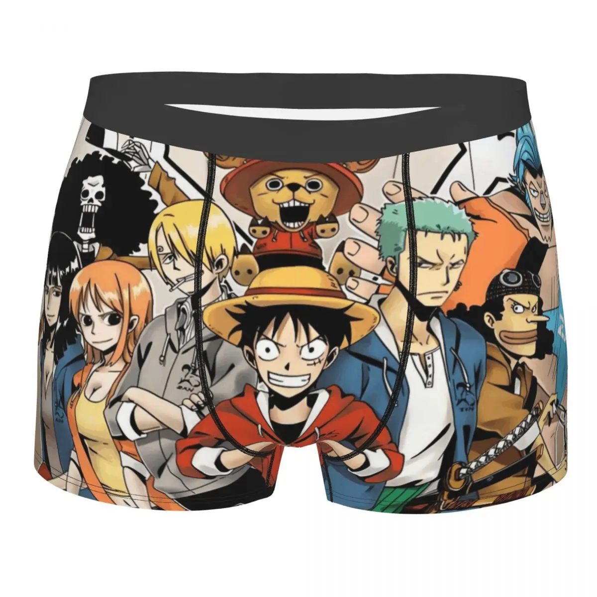 

Custom Vintage One P-Pieces Zoro Cartoons Underwear Men Breathable Comics Boxer Briefs Shorts Panties Soft Underpants For Homme