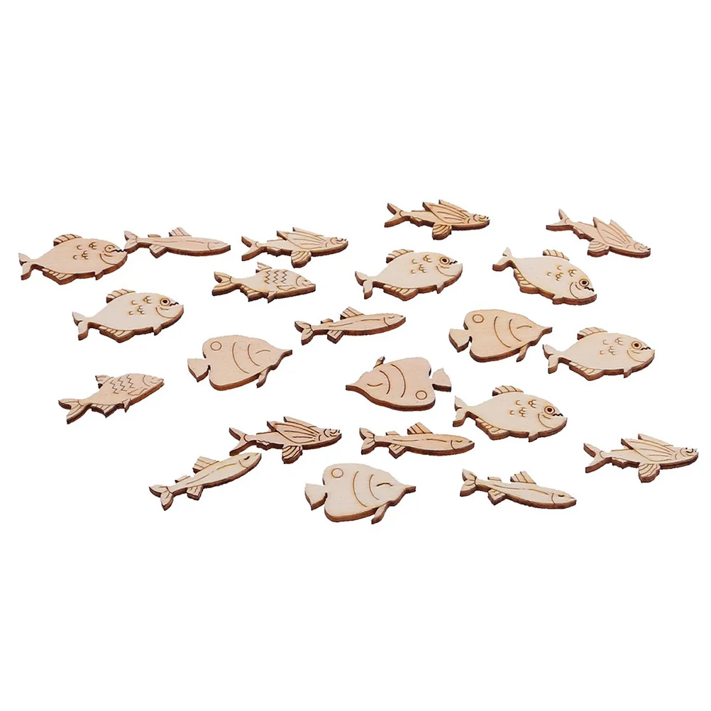 

20 шт. деревянные ломтики рыб, сделай сам, краска, ремесленные украшения для дома, стены, окна, двери, стола, украшения, деревянные аксессуары «сделай сам»