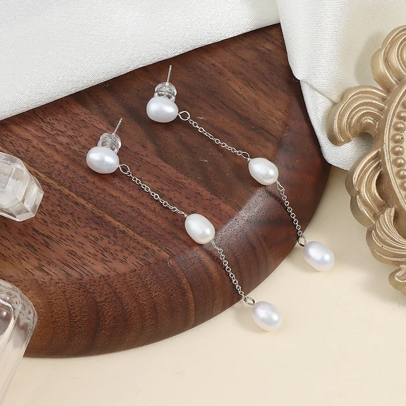 Hengsheng High Quality 5-6mm Rice Shape Freshwater Pearl Earrings for Women Handmake Tassel Drop Earrings Jewelry Gift 2026 New