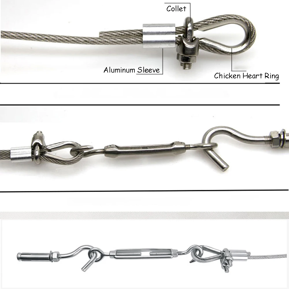 2-30 M Steel Rope Diameter 4/5mm Plastic Coated Soft Wire Rope 304 Stainless Steel Lifting Wire Rope Full Hard Wires Clothesline