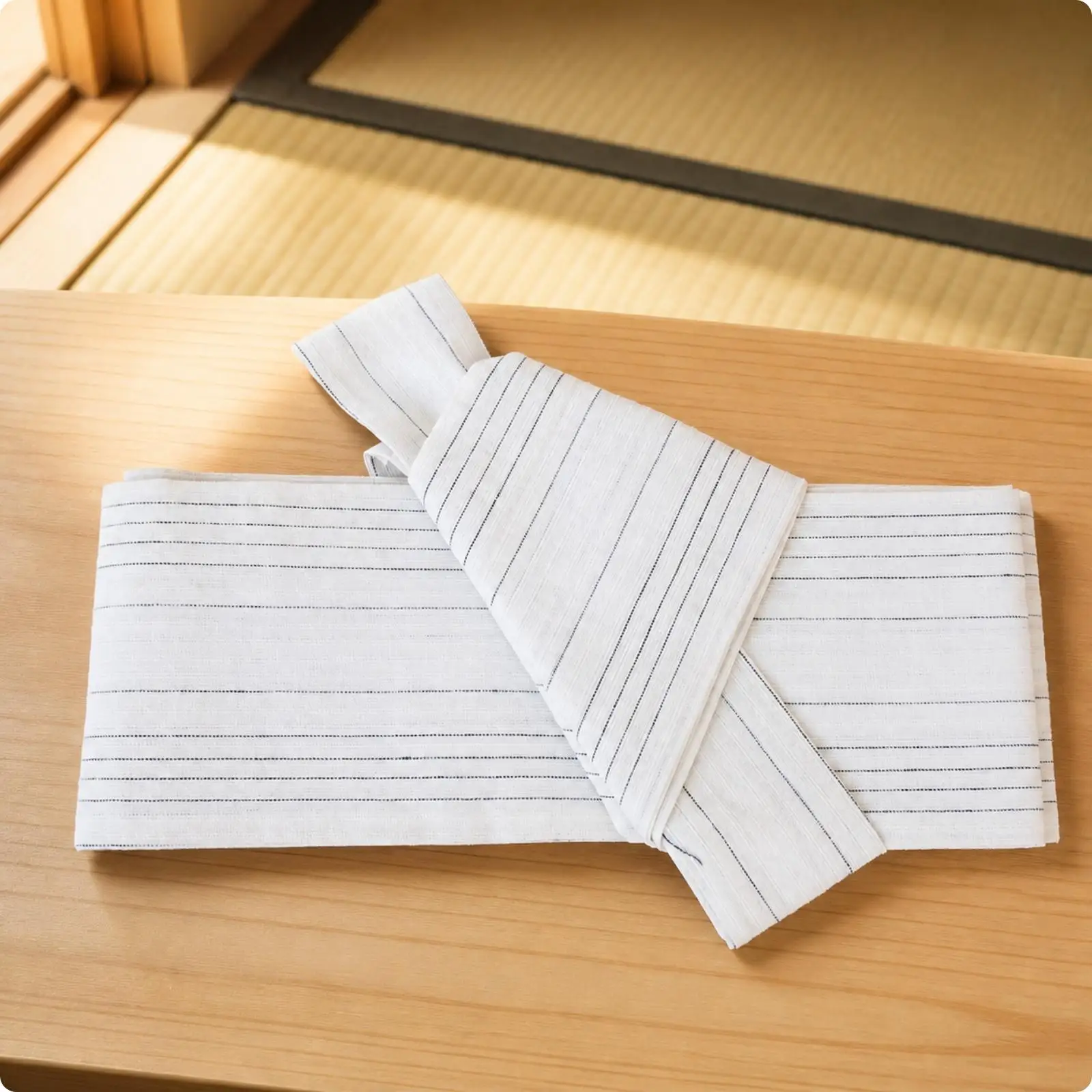 Adjustable Men Kimono Belt Cotton Striped Design for Japanese Robe Festival Casual Wear
