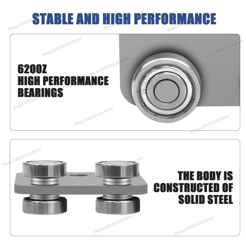 For C40 Sliding Door Rails Sliding Door Wheel Slide Rail Pulley for 1-5/8 