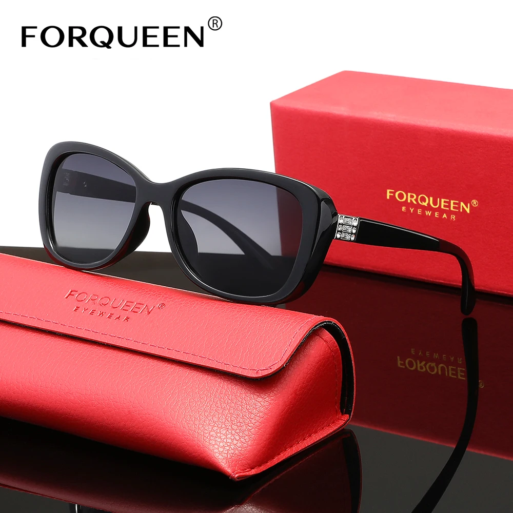 نظارات شمسية بإطار على شكل فراشة وصلت حديثًا من FORQUEEN نظارات مستقطبة كبيرة الحجم UV400 لنظارات السيدات