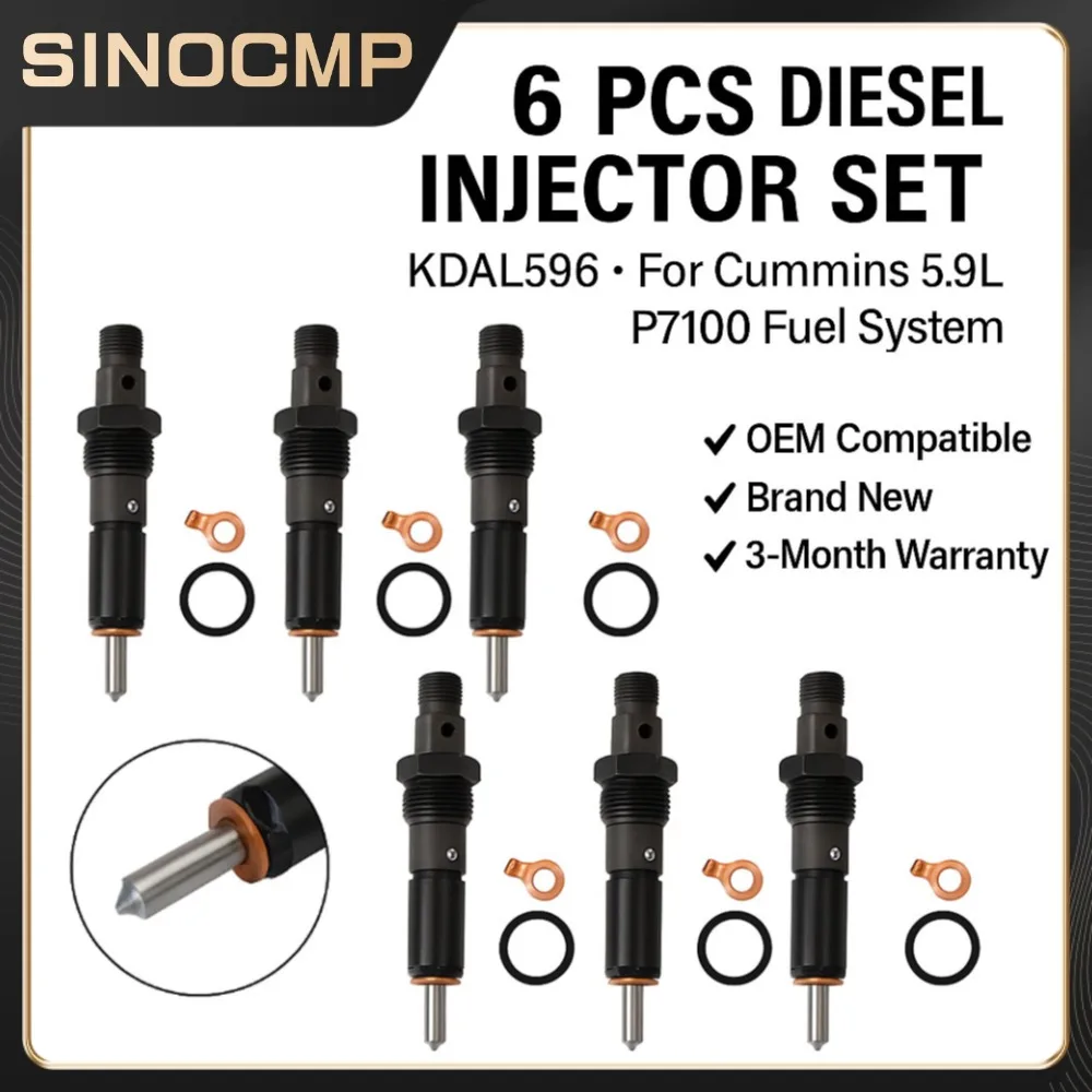 

6 шт. KDAL59P6 топливные форсунки для Cummins 5,9 л P7100 3283562 держатель сопла дизельный двигатель детали система подачи топлива совершенно новый