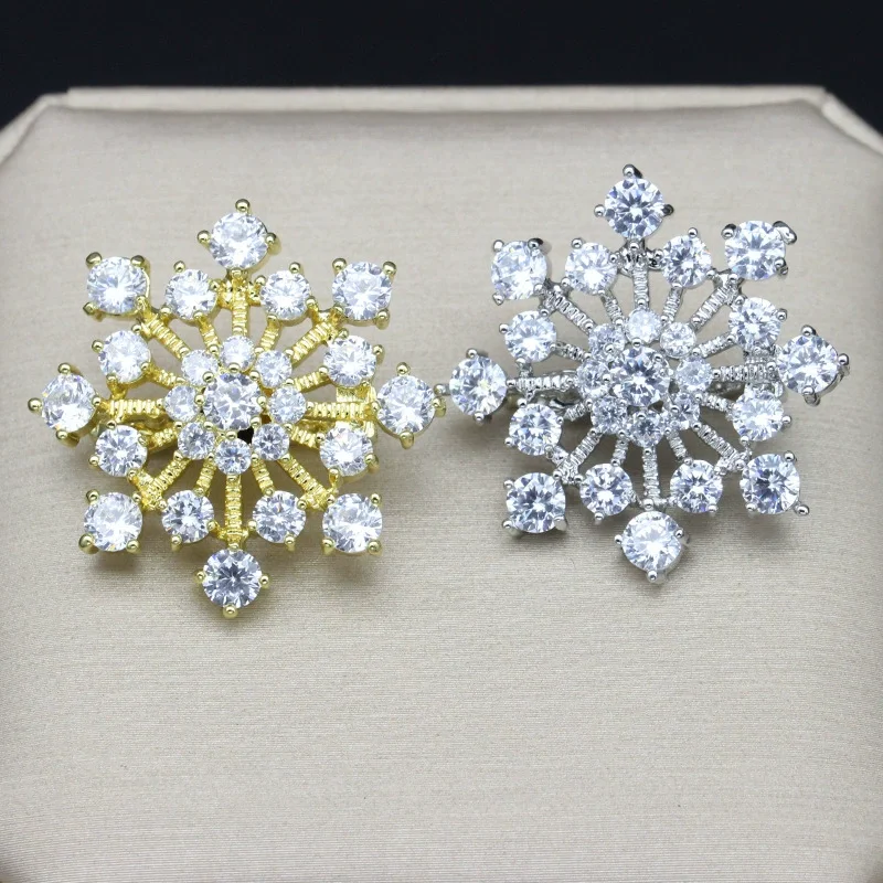 

1 Pcs DIY 18K Gold-plated Beadwork Pearl Jewelry Making Inlay Snowflake Handmade Decorative Basic Connector Fastener Lock Clasp