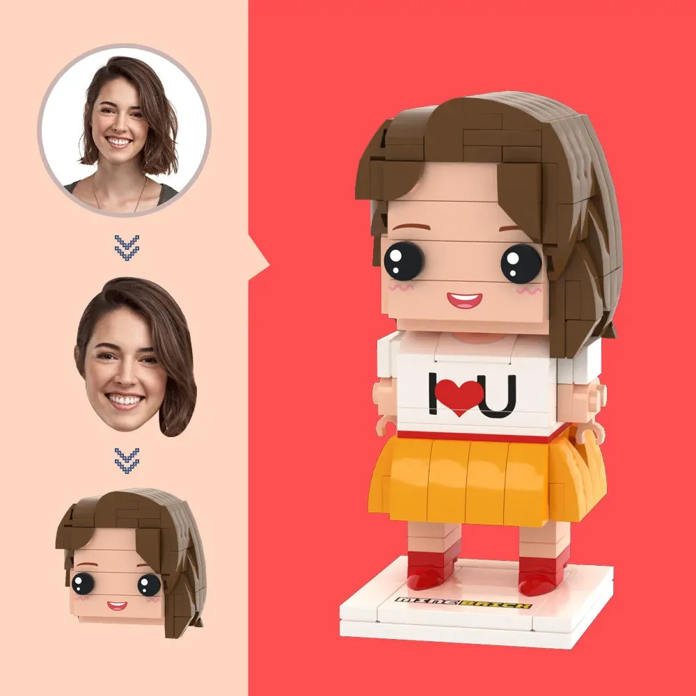 

Personalized People Character Brickfigures Craft With Photo Customization, Small Particle Artwork For Friends As Party Keepsake