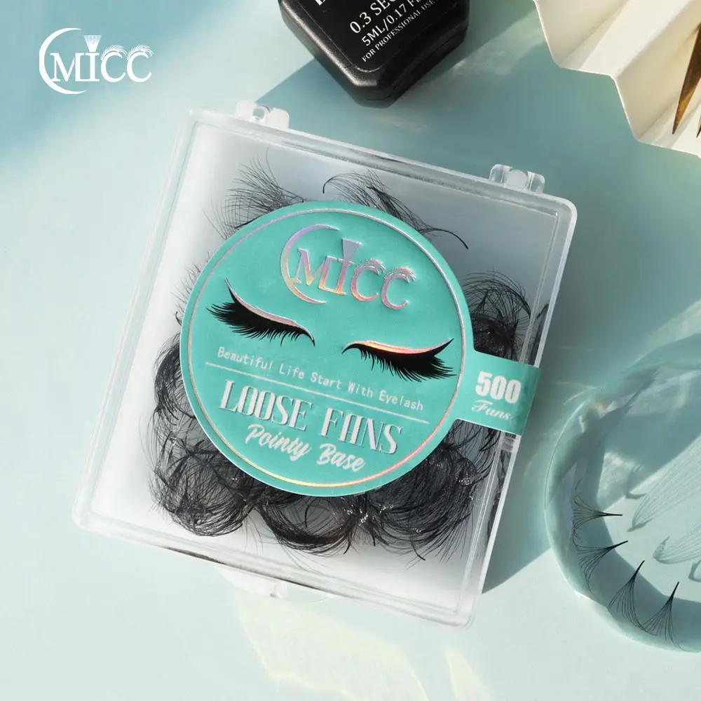 CMICC 500 Fans 2D 3D 4D 5D 6D 0.10 Loose Fan Eyelash Extensions Sharp Thin Root Pointy Base Premade Volume Fans Lashes Extension