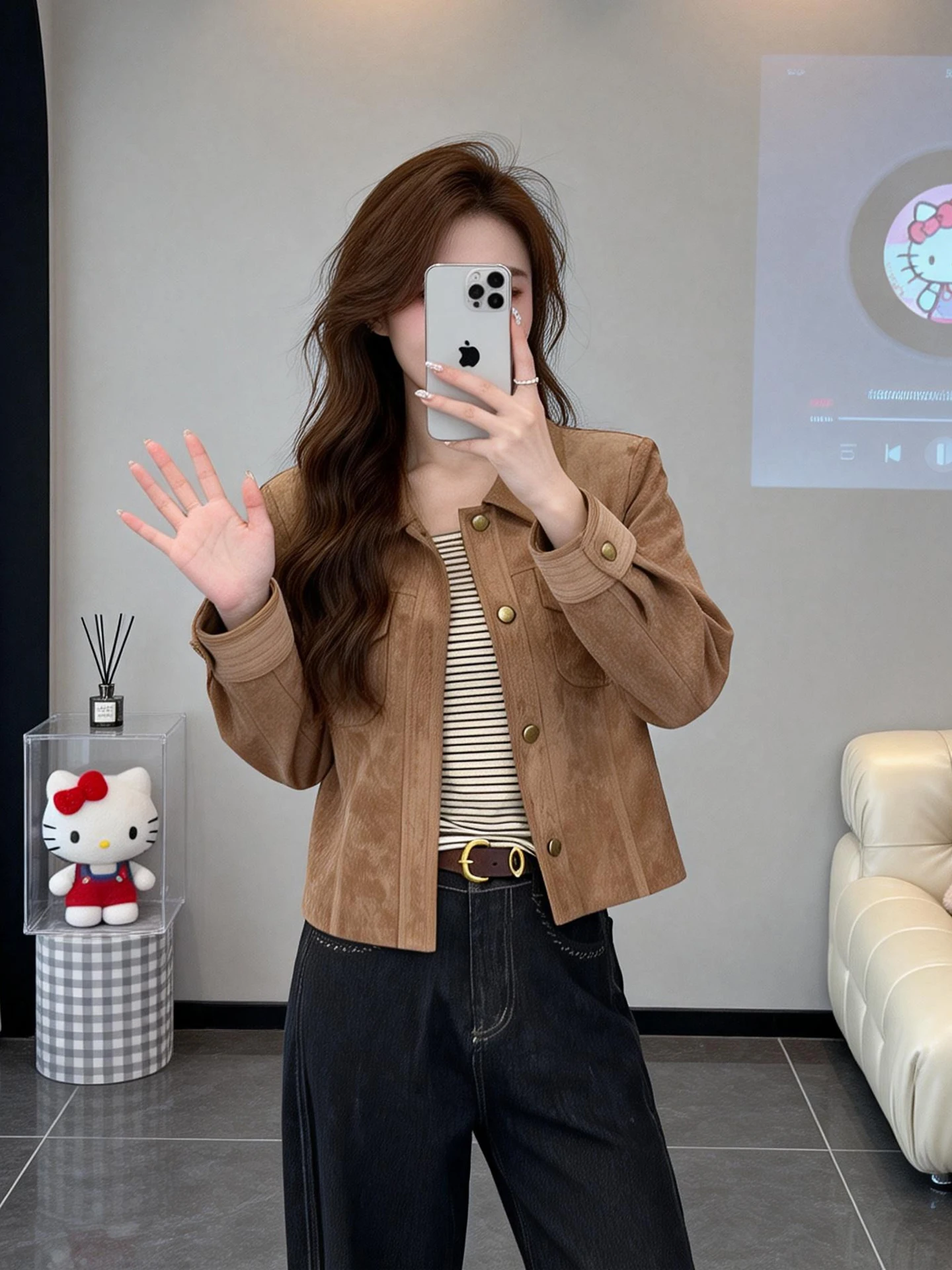 

Korean Style Anti-Aging Design Lazy Style Short Jacket Women's Hong Kong Style Retro Street High-End Beauty Jackson Trendy