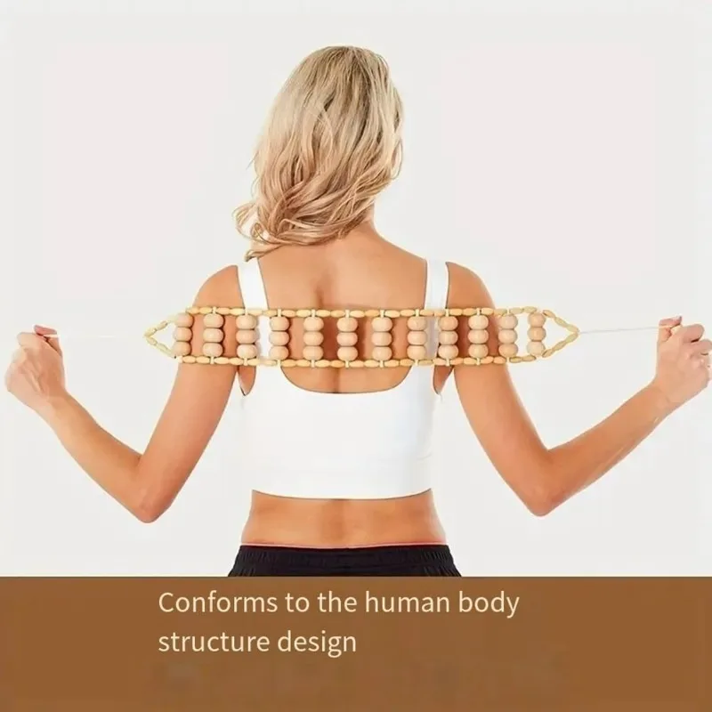 لتشكيل الجسم، وتخفيف الآلام، أداة العلاج الخشبي اللمفاوي، أدوات تدليك العلاج الخشبي، حبل أسطوانة مدلك الظهر الخشبي #3