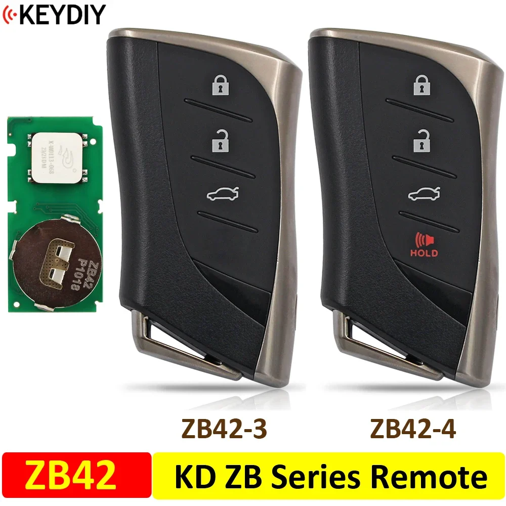 KEYDIY Original ZB Series 3/4 Button KD Smart Key ZB42-3 ZB42-4 Remote Control for KD-X2 / KD-MAX Key Programmer for Lexus Style