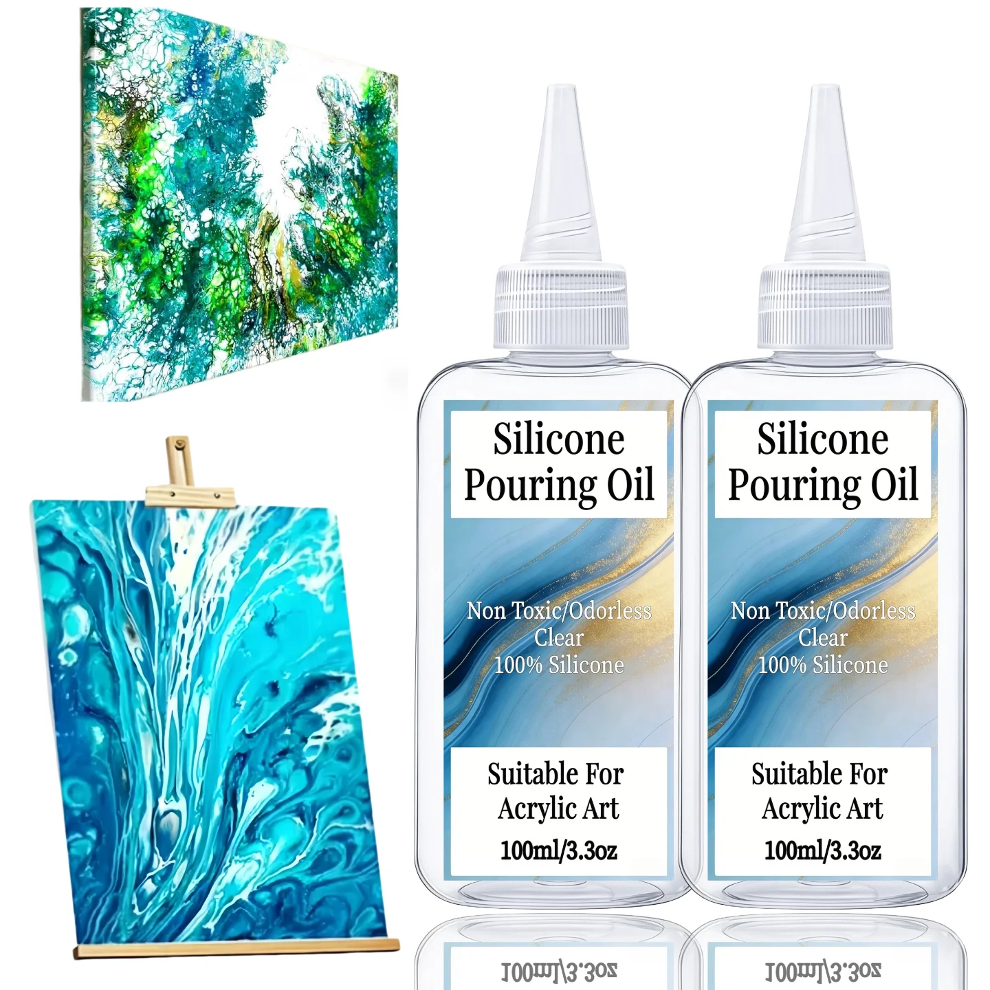 Silicone Pouring Oil - Acrylic Pouring Oil for Special Cell Creations,  for Epoxy Acrylic Painting, Watercolor, Cell Activator