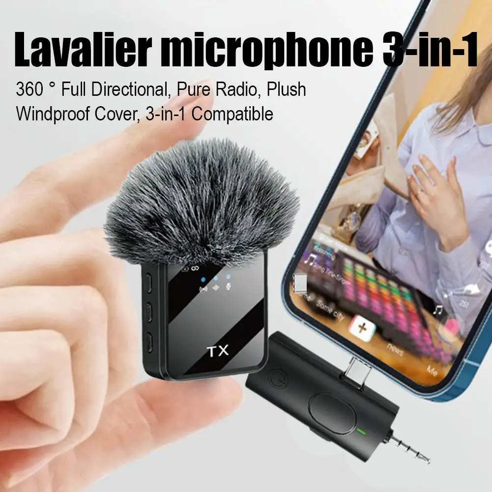 Professional Wireless Lavalier Microphone For Smartphones, Computers and Cameras, Live Broadcast, Vlog, Plug and Play