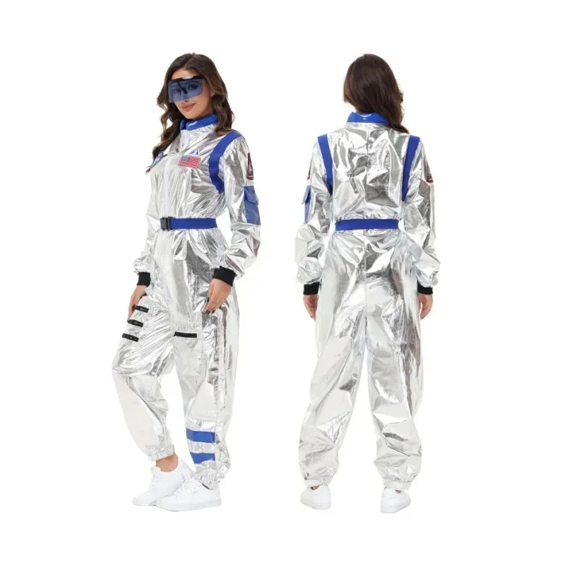 

Новая одежда для взрослых, мужчин и женщин, одежда для космических космонавтов, скафандр, комбинезон на Хэллоуин, костюмы для косплея, пары, униформа пилота Suc;5,v'8.
