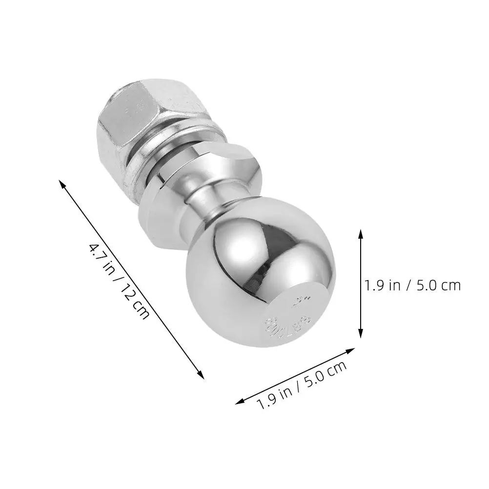 Premium 2 Inch Trailer Hitch Tow Ball Solid Steel Heavy Duty Replacement Ball for Rv Boat Utility Trailers Confident Towing