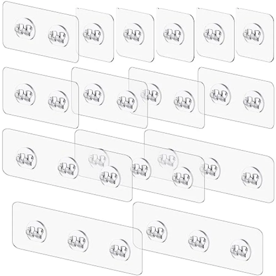 15 Pack Shower Caddy Adhesive Replacement, Shower Shelf Adhesive No Drilling, Adhesive Hooks for Showe Caddy, Soap Holder, and
