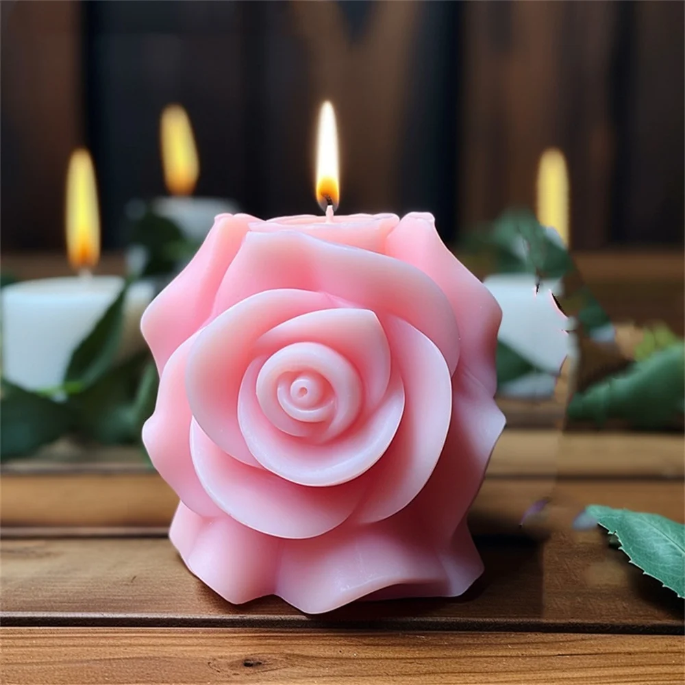 Rose Flower Cherry Blossom Shaped Silicone Candle Mold Handmade Soap Clay Resin Gypsum Mould Cake Baking Wedding Decorating Tool