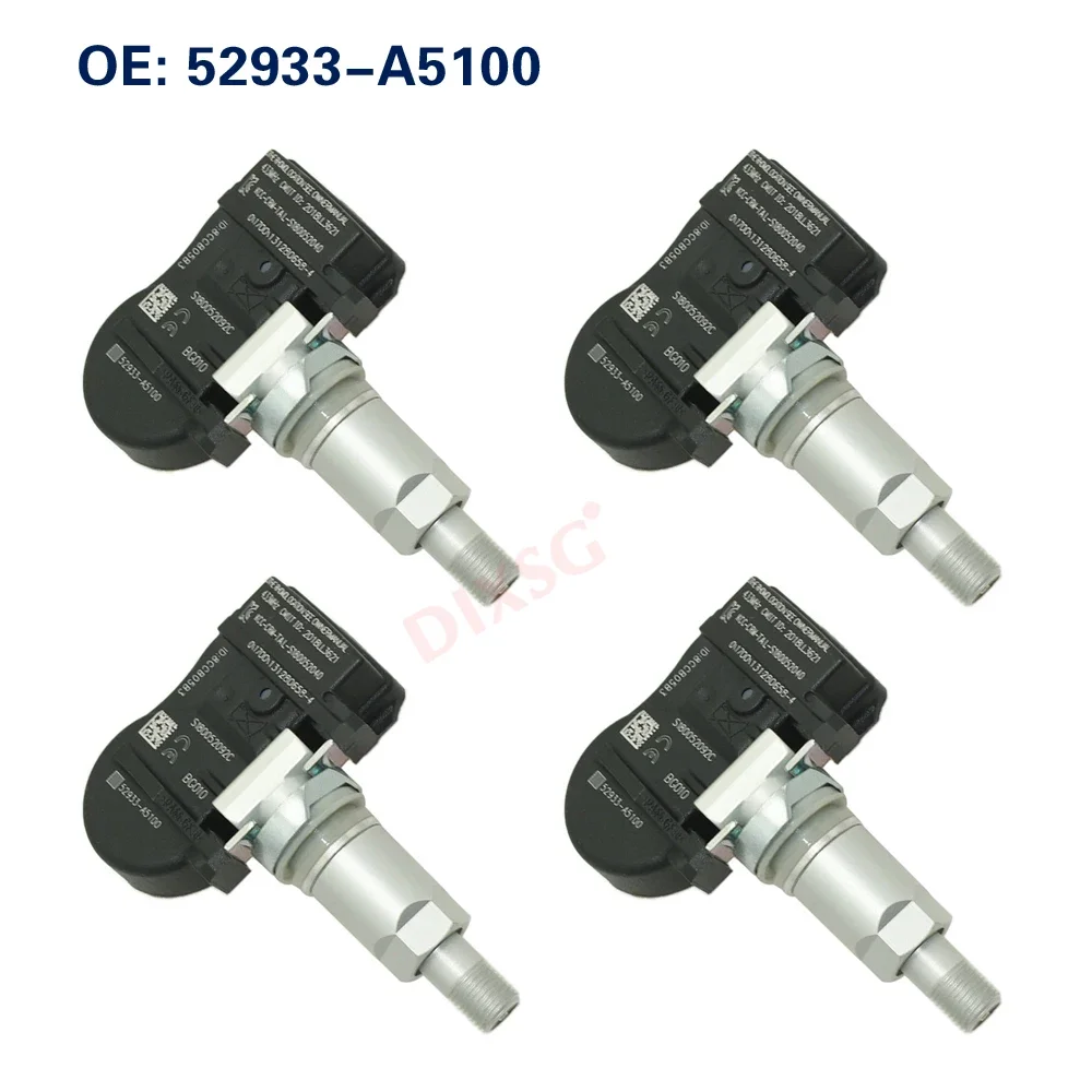 

4 шт. датчиков TPMS 52933-A5100 для контроля давления в шинах для Hyundai i30, SantaFe, Kia Carens, Picanto, Sorento 52933A5100