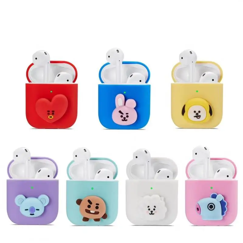 

Bluetooth-гарнитура Bt21 с аниме мультяшным рисунком, ТАТА, Кулинария, чимми, силиконовый чехол, модный новый защитный чехол с защитой от падения, подарки