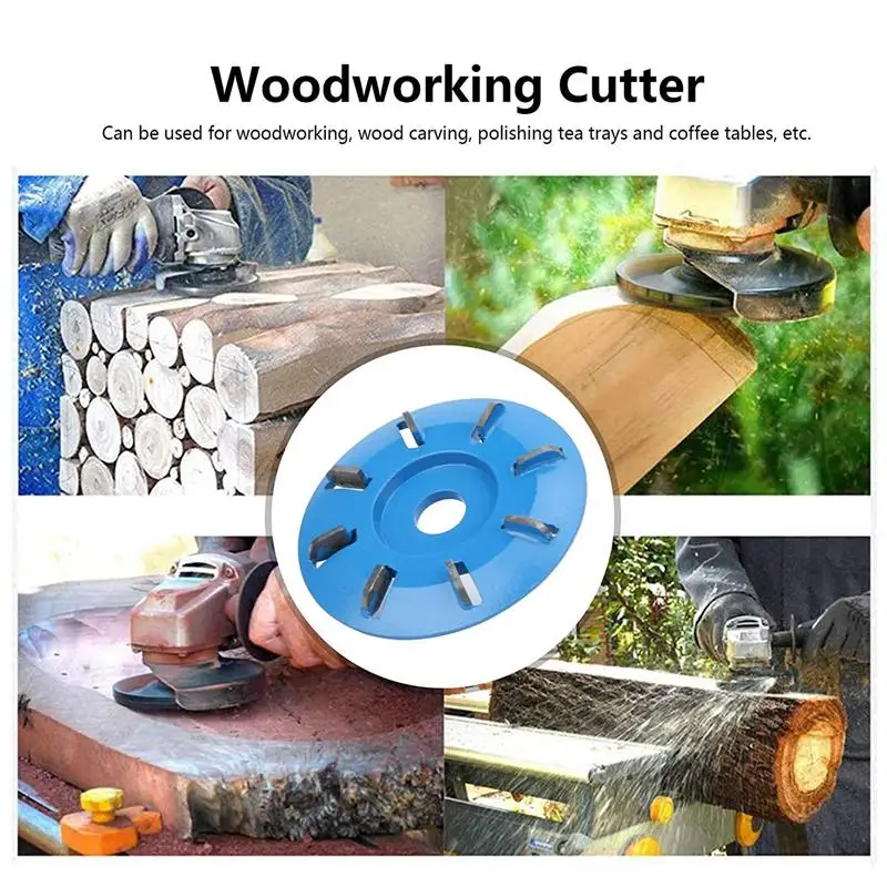 Wood Carving Tools 8 Teeth Wood Carving Disc Stump Grinder Wood Turbo Carving Disc Curve Stump Killer Angle Grinder Accessories