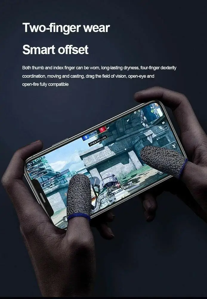 2 Chiếc Chơi Game Ngón Tay Thoáng Khí Đầu Ngón Tay Cho PUBG Trò Chơi Di Động Màn Hình Cảm Ứng Ngón Tay Nôi Cũi Bao Da Nhạy Cảm Di Động Cảm Ứng