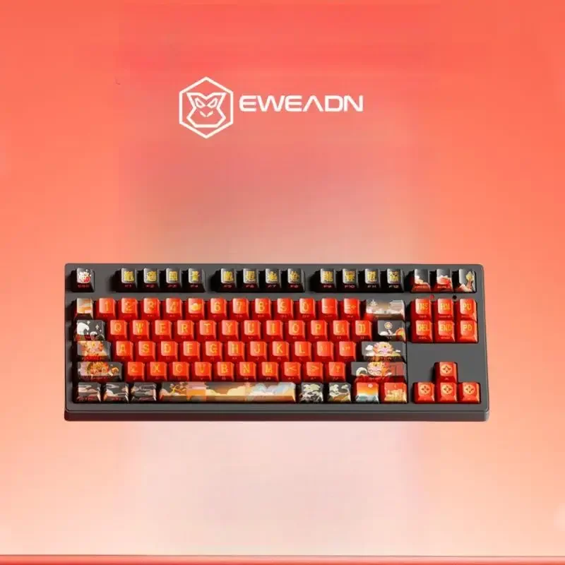 

EWEADNTri-Mode Mechanical Keyboard Cherry MX RGB Wireless Bluetooth Wired Hot-Swappable 87-Key Gaming Office Dragon Theme Desig