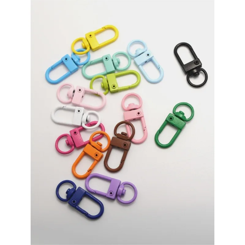 Keychain, bean splicing hook, electroplated colored metal door buckle, spring hook buckle accessories, paint hanging buckle U