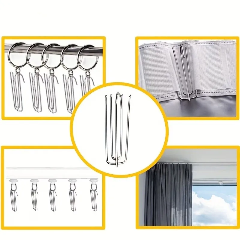 12 pcs Stainless Steel Drapery Pins, Four Claw Secure Grip for Living Room Curtains, Multipurpose, Versatile