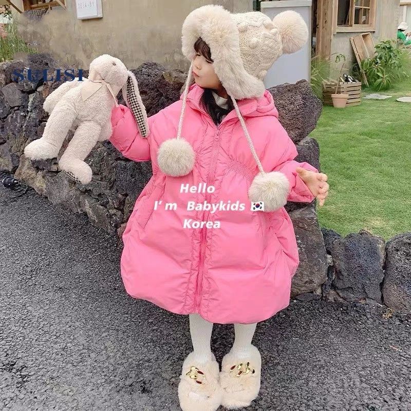 Girls Down Coat Jacket Cotton Windbreak 2023 Perfect Warm Plus Thicken Winter Skiwear Ten Degrees Below Zero Children's Clothing