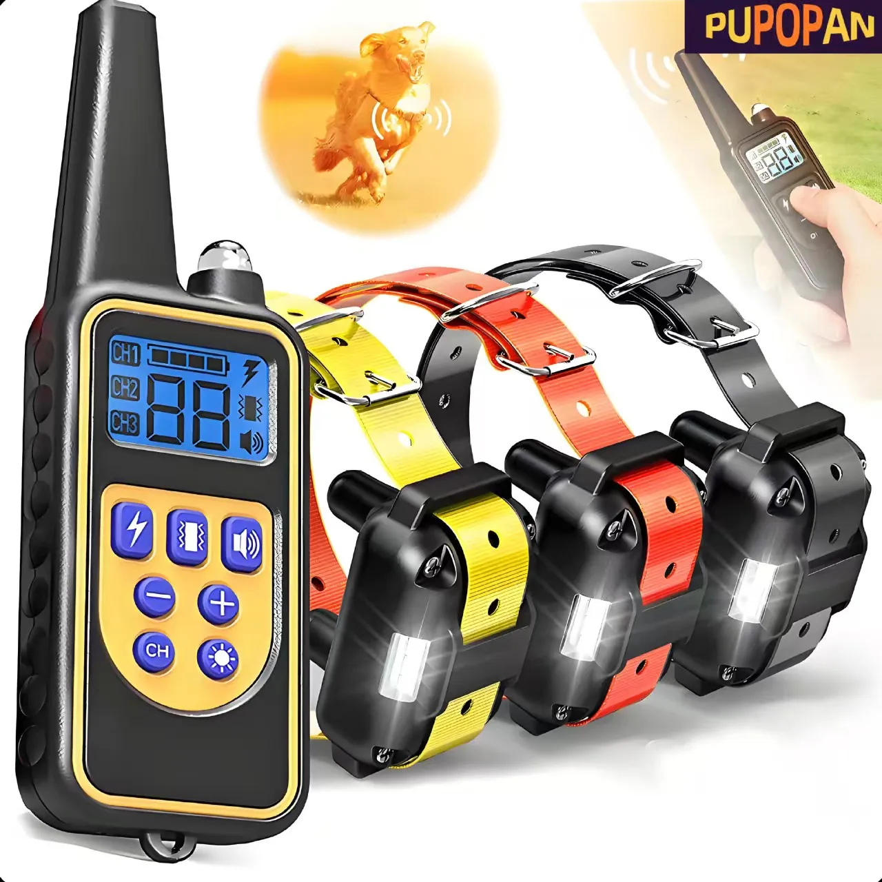 880 Strong Signal Electric Dog Training Collars Rechargeable Collars With 800m Remote Control Receiver Pet Training Dog Collars