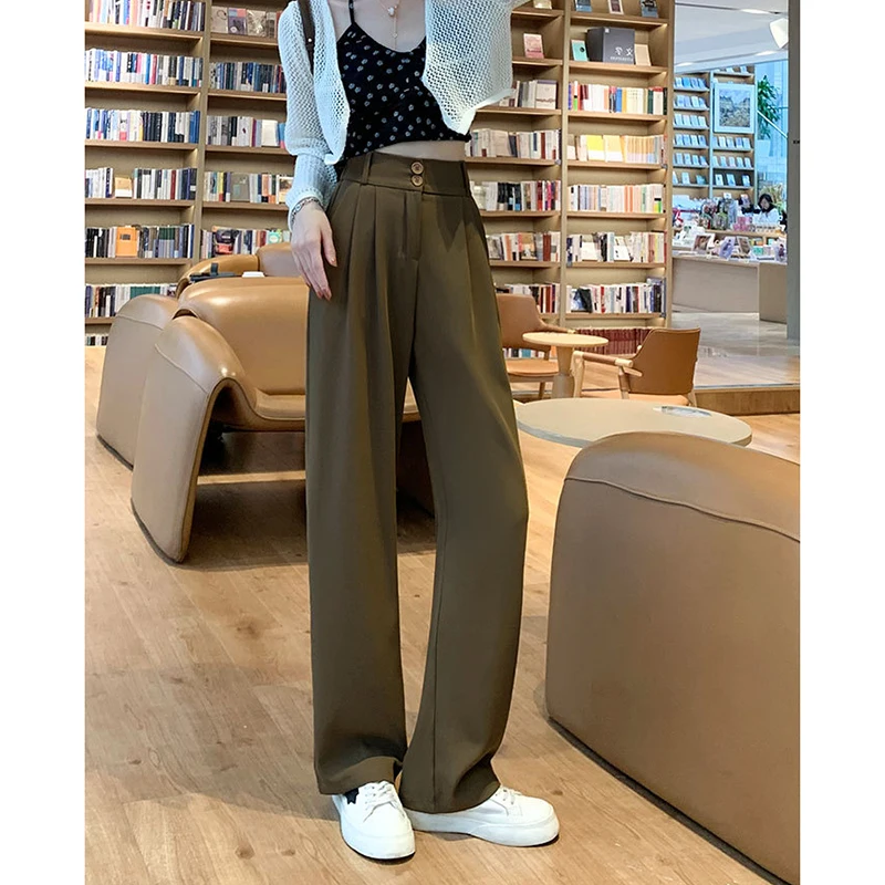 Abbigliamento estivo da donna pantaloni su misura a vita alta pantaloni larghi e magri Casual pantaloni pantaloni Jogger pantaloni stile coreano 2023