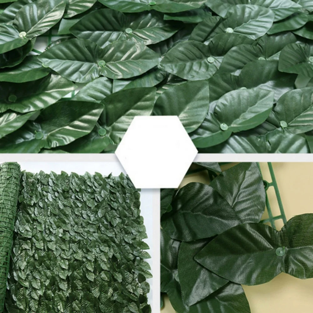 100x200cm/100x300cm Artificial Ivy Hedge Green Leaf Fence Panels Faux Privacy Fence Screen for Home  Garden Balcony Decorations