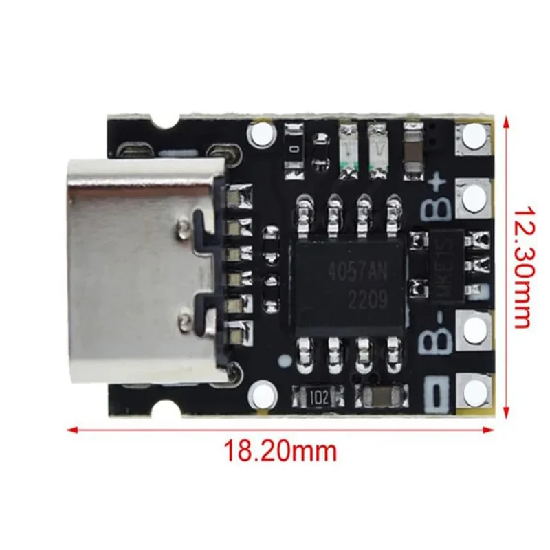 5PCS TP4057 1A 3.7V Lithium Battery Charging and Discharging Board with Protection Type-C USB C Li-ion Battery Charging Board