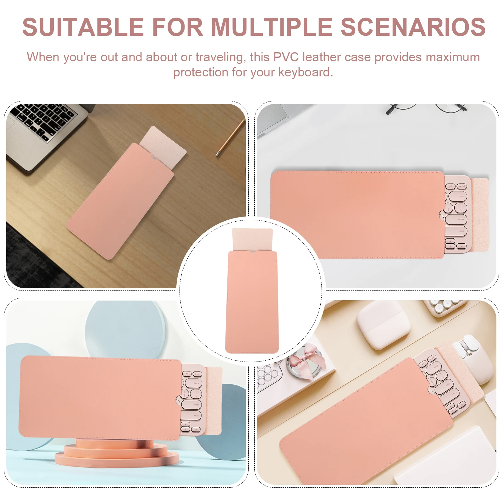 

Keyboard Case Protective Pink Pouch Portable Splashes Wrist Pad Wireless Storage Sleeve Keyboard Accessories