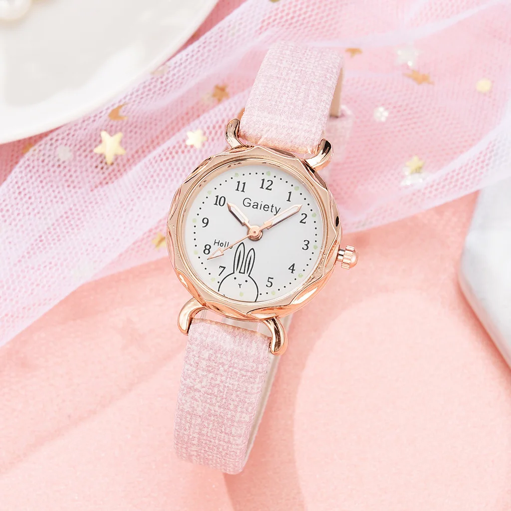 New Cute Cartoon Little Rabbit Middle School Student Quartz Watch Bracelet Combination Set