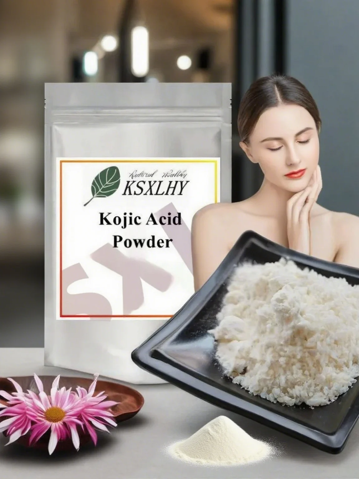 0108,Fast Global Shipping 50-1000g 99% Kojic Acid Powder Skin Whitening